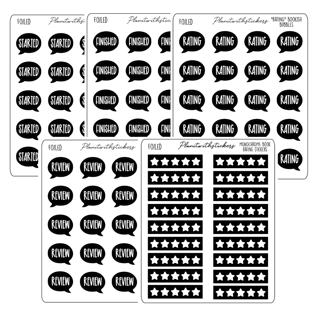 Book Journal Starter Stickers - Full Foiled - À La Carte (Part 1)