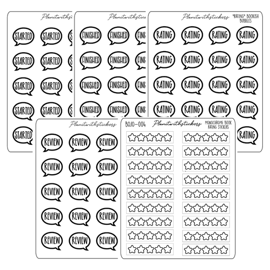 Book Journal Starter Stickers - Monochrome - À La Carte