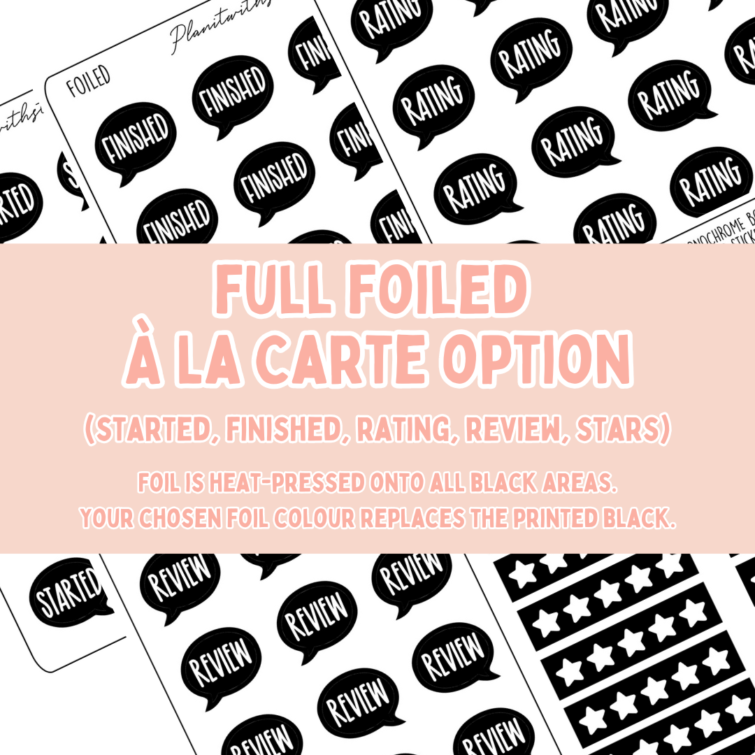Book Journal Starter Stickers - Full Foiled - À La Carte (Part 1)