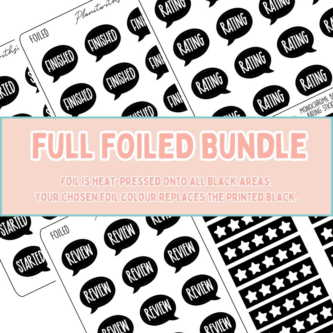 Book Journal Starter Sticker Pack - Full Foiled (Bundle)
