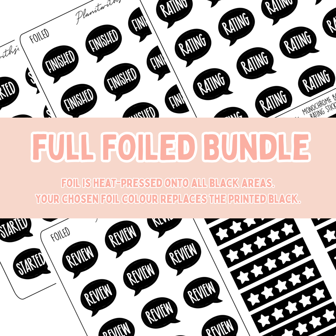 Book Journal Starter Sticker Pack - Full Foiled (Bundle)