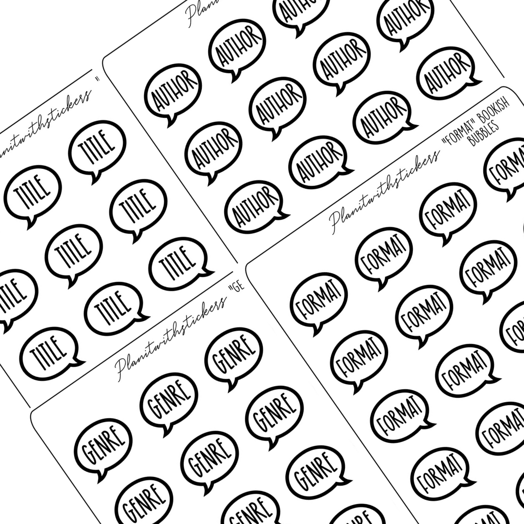 Book Journal Starter Stickers - Monochrome - À La Carte