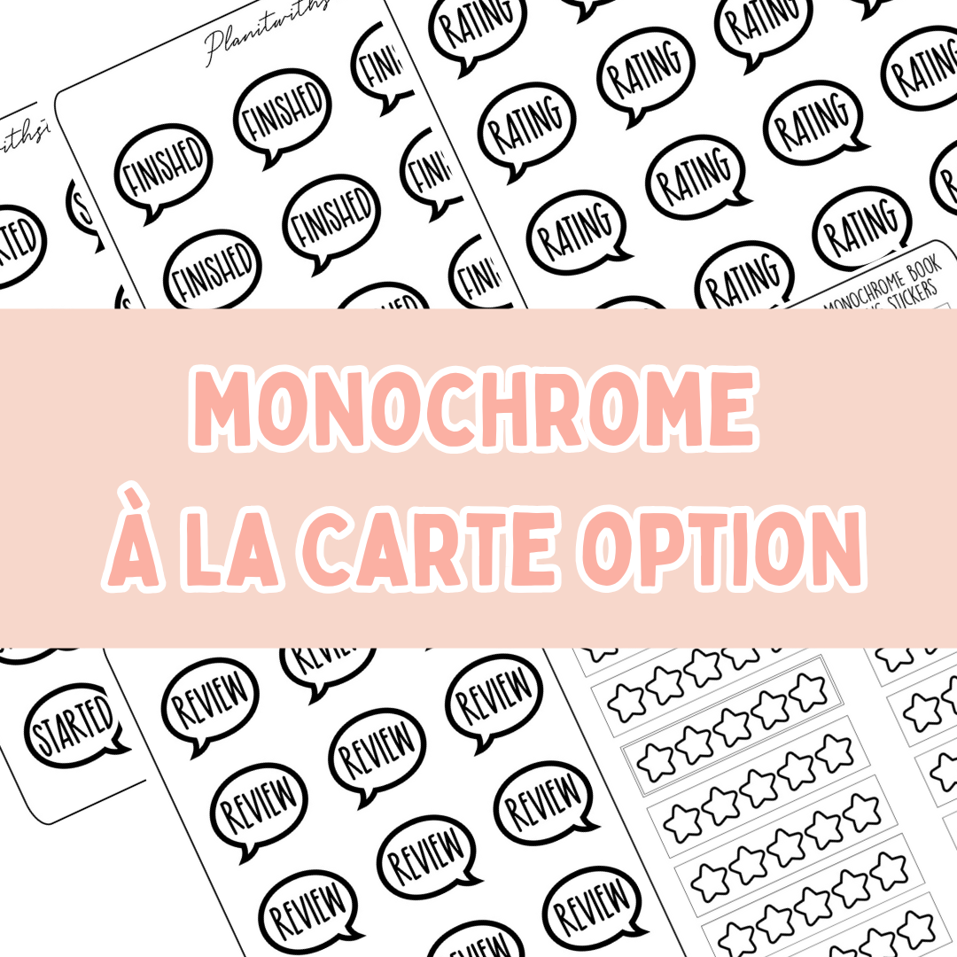 Book Journal Starter Stickers - Monochrome - À La Carte