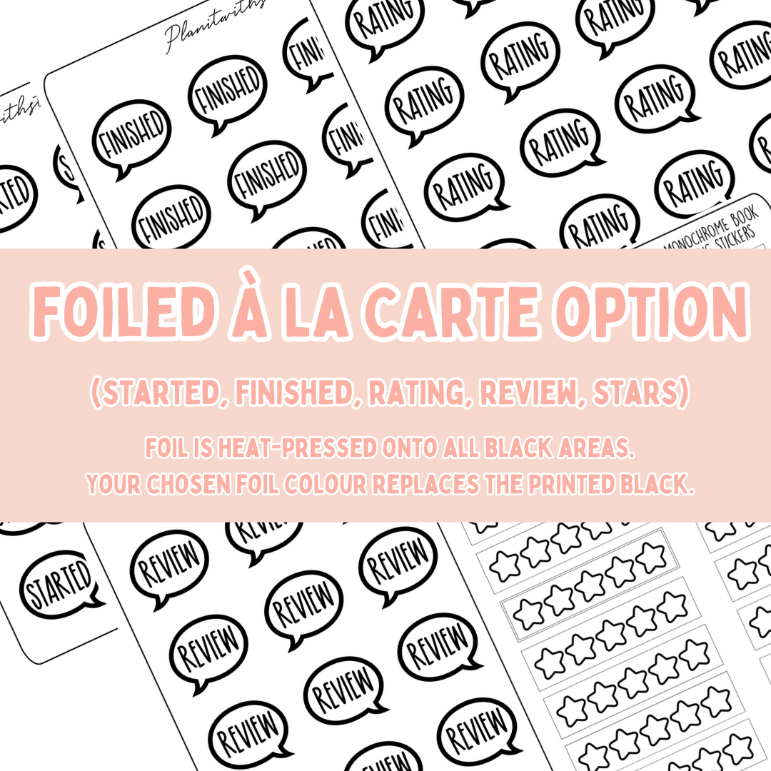 Book Journal Starter Stickers - Foiled - À La Carte (Part 1)
