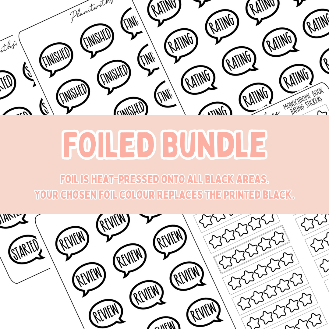 Book Journal Starter Sticker Pack - Foiled (Bundle)