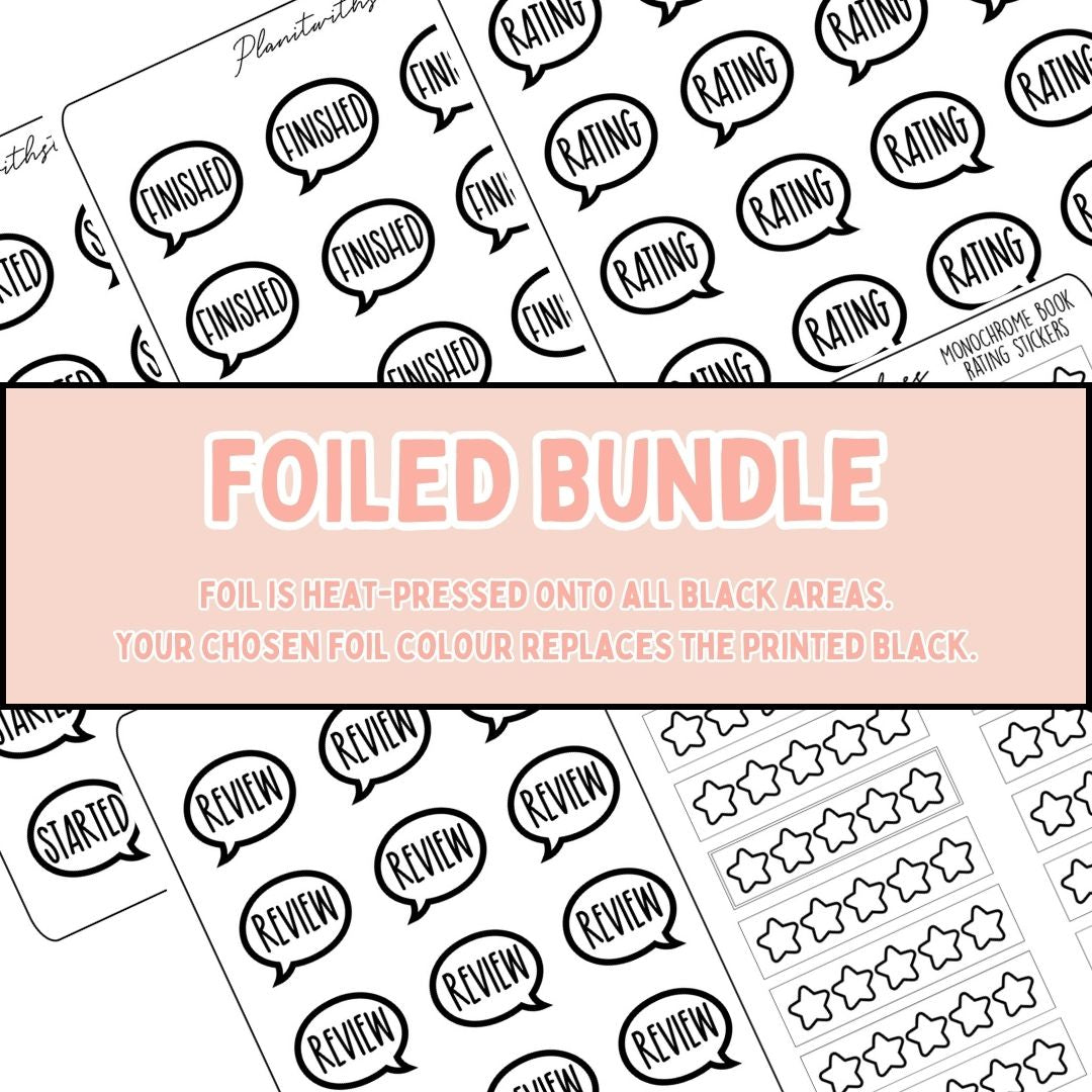 Book Journal Starter Sticker Pack - Foiled (Bundle)