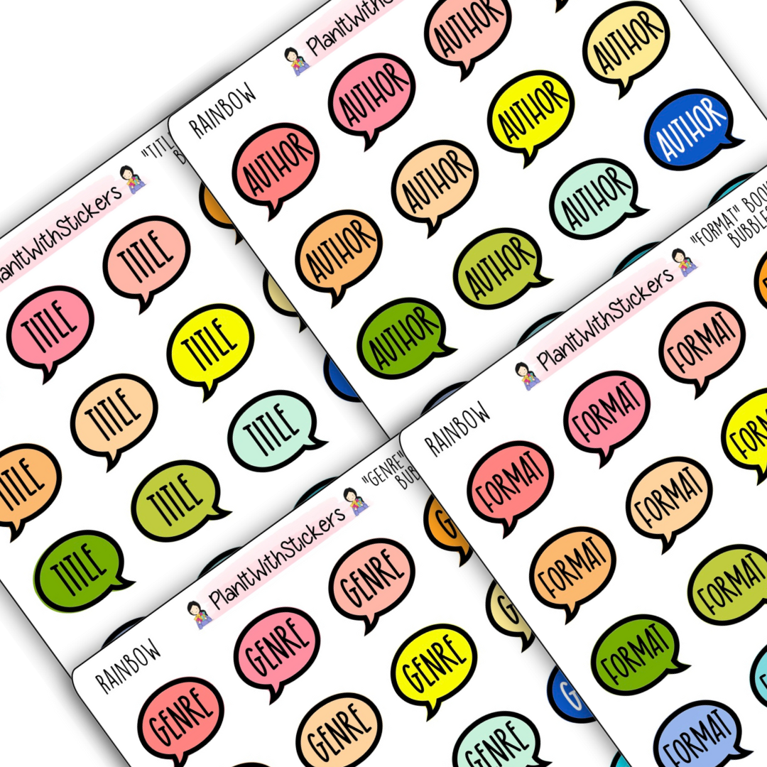 Book Journal Starter Stickers - Rainbow Colours - À La Carte