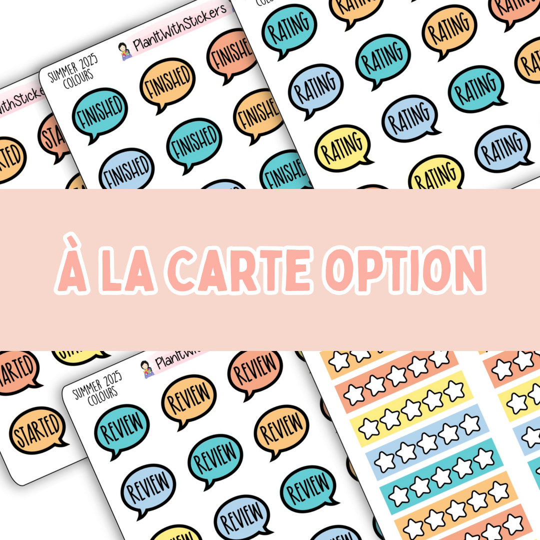 Book Journal Starter Stickers - Summer 2025 Colours - À La Carte
