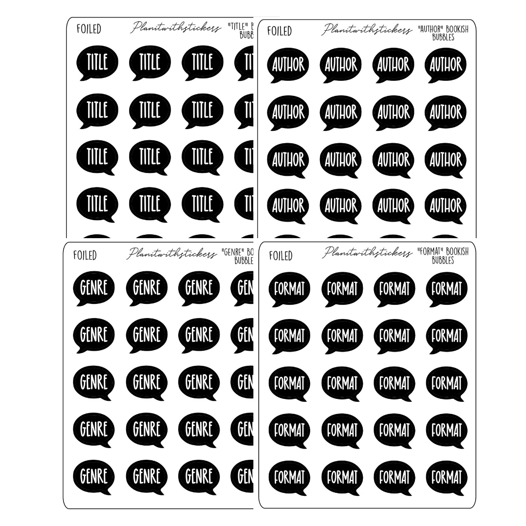 Book Journal Starter Stickers - Full Foiled -  À La Carte (Part 2)