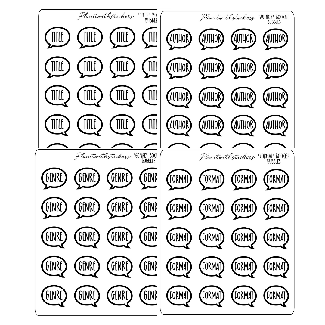 Book Journal Starter Stickers - Monochrome - À La Carte