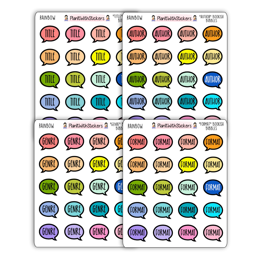 Book Journal Starter Stickers - Rainbow Colours - À La Carte