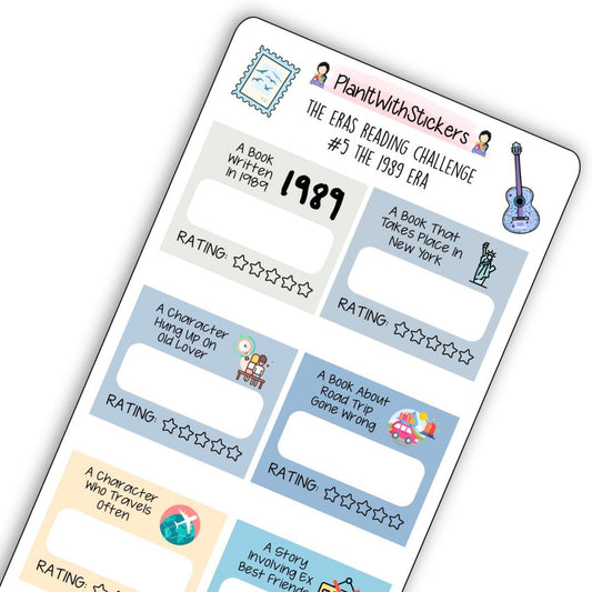 The 1989 Era (#5) The Eras Reading Challenge Book Prompt Stickers