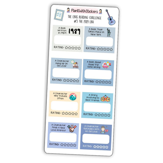 The 1989 Era (#5) The Eras Reading Challenge Book Prompt Stickers