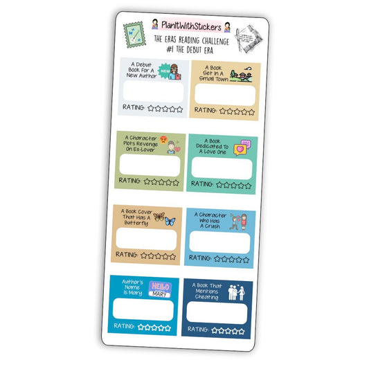 The Debut Era (#1) The Eras Reading Challenge Book Prompt Stickers