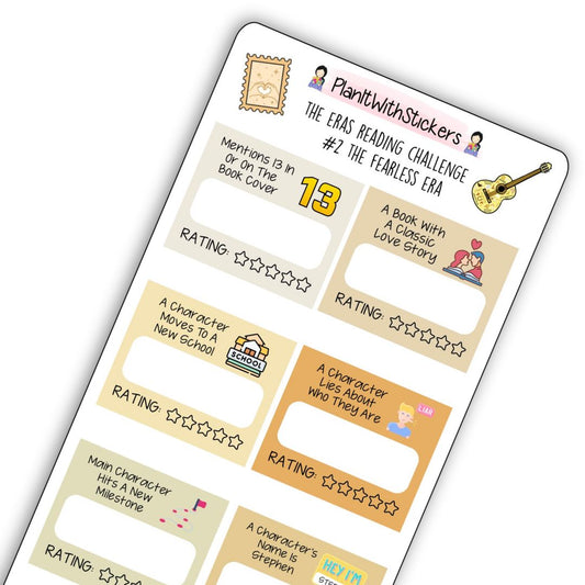 The Fearless Era (#2) The Eras Reading Challenge Book Prompt Stickers