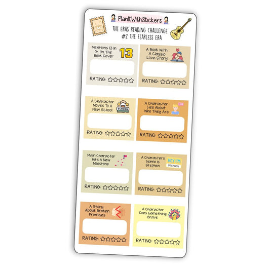 The Fearless Era (#2) The Eras Reading Challenge Book Prompt Stickers
