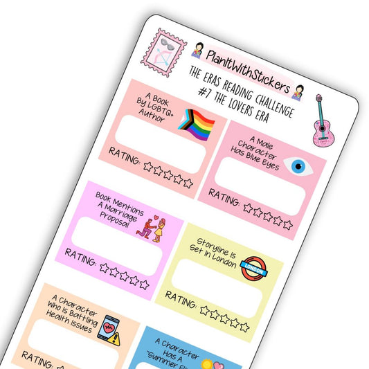 The Lover Era (#7) The Eras Reading Challenge Book Prompt Stickers