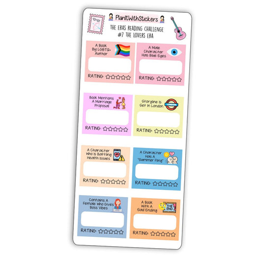 The Lover Era (#7) The Eras Reading Challenge Book Prompt Stickers