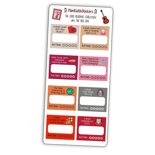 The Red Era (#4) The Eras Reading Challenge Book Prompt Stickers