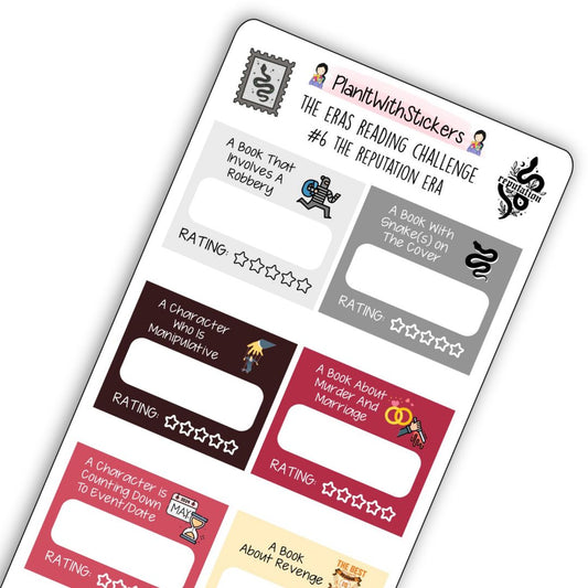 The Reputation Era (#6) The Eras Reading Challenge Book Prompt Stickers