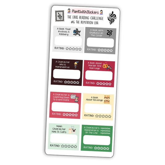 The Reputation Era (#6) The Eras Reading Challenge Book Prompt Stickers