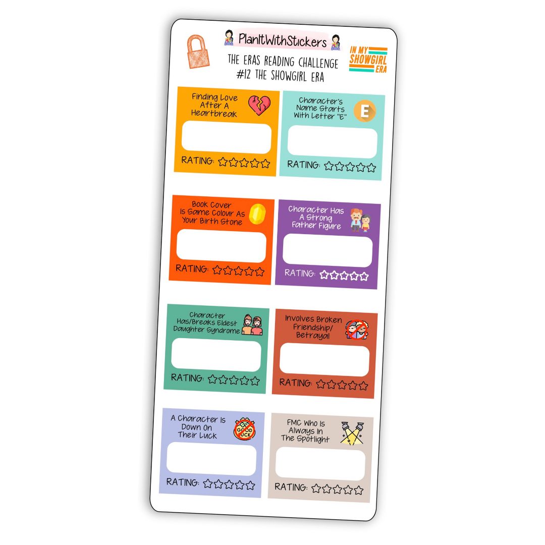 The Showgirl Era (#12) The Eras Reading Challenge Book Prompt Stickers