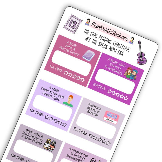 The Speak Now Era (#3) The Eras Reading Challenge Book Prompt Stickers