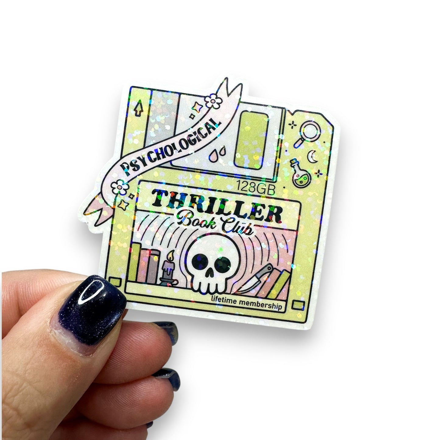 Thriller Book Club Floppy Disk Die-Cut Sticker