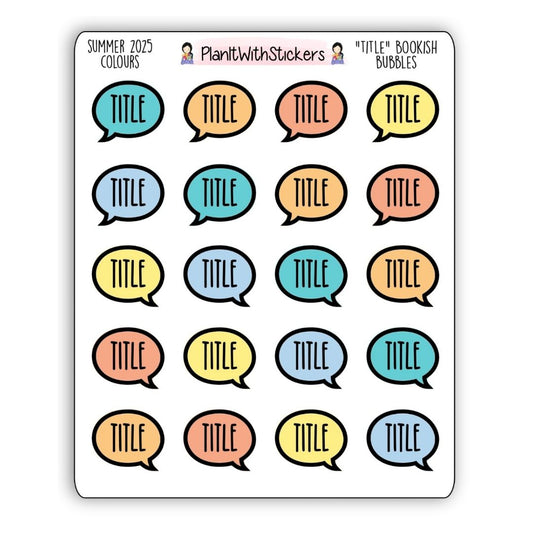 “Title” Bookish Bubbles Journaling Stickers – Summer 2025 Collection