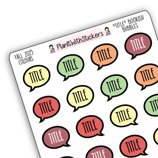 "Title" Bookish Bubbles Reading Sticker- Fall Bookish Collection
