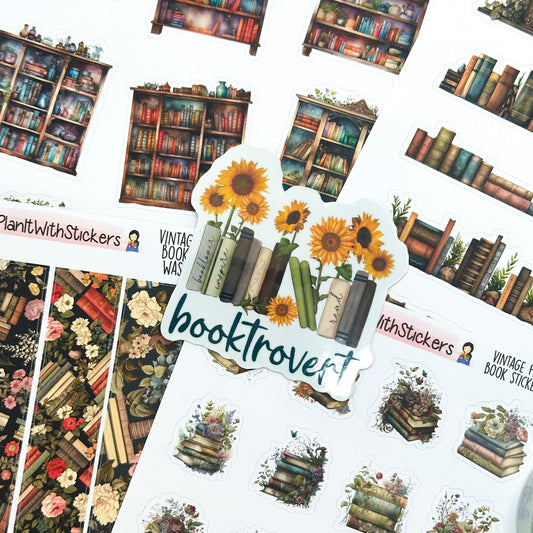 Vintage Bookish Sticker + Merch Bundle