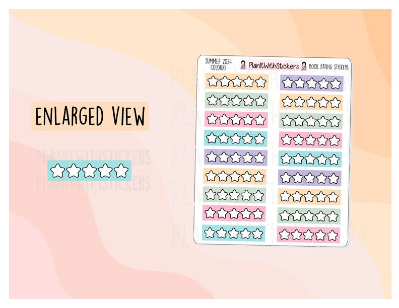 Stars Rating Stickers - Summer Bookish Collection
