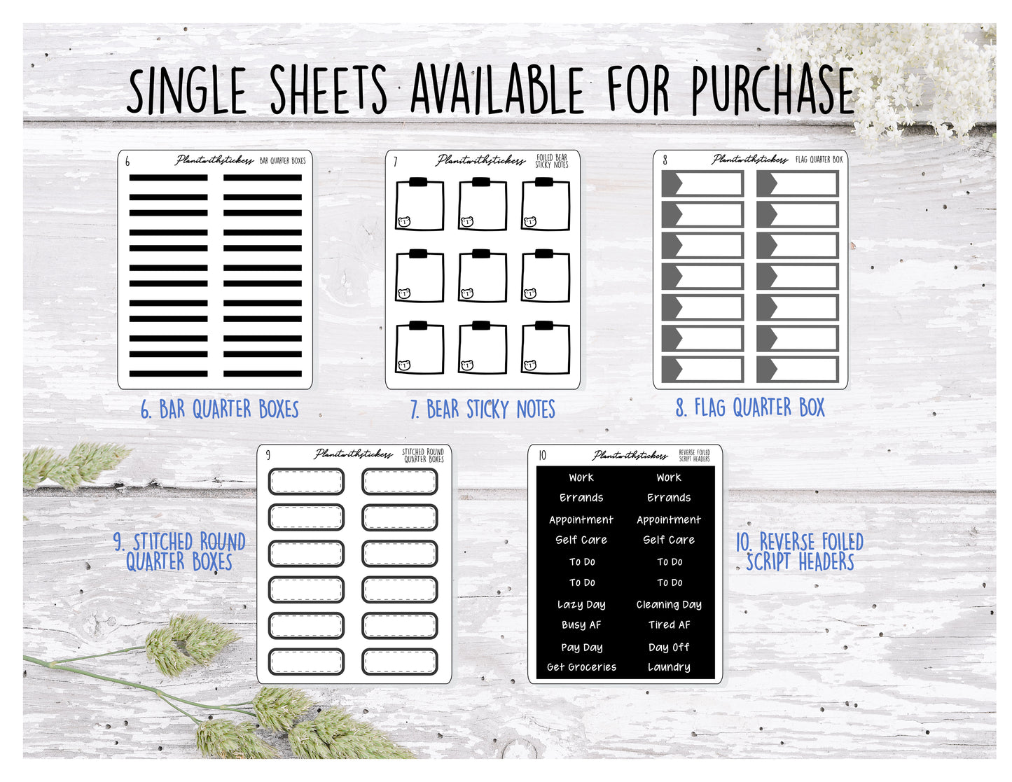 A La Carte - FUNCTIONAL FOILED BUNDLE Sheet