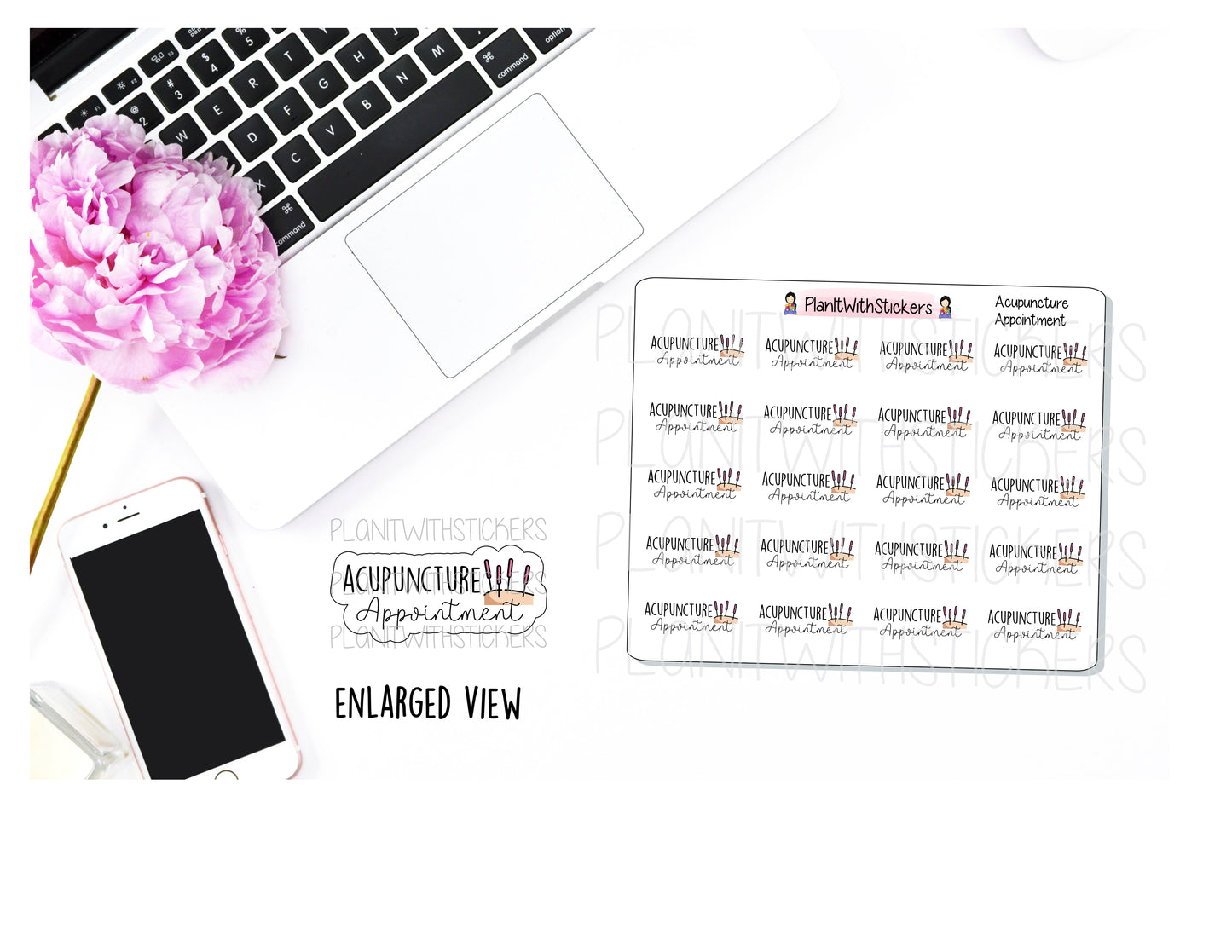 Acupuncture Pain Relief Self Care Therapy Stickers