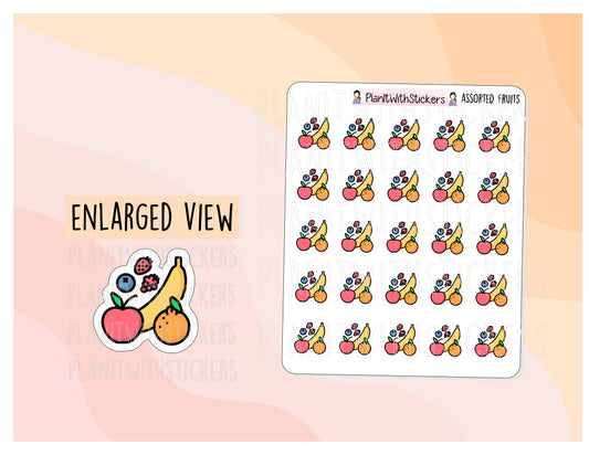 Assorted Fruits Cooking Kitchen Meal Prep Icon Stickers