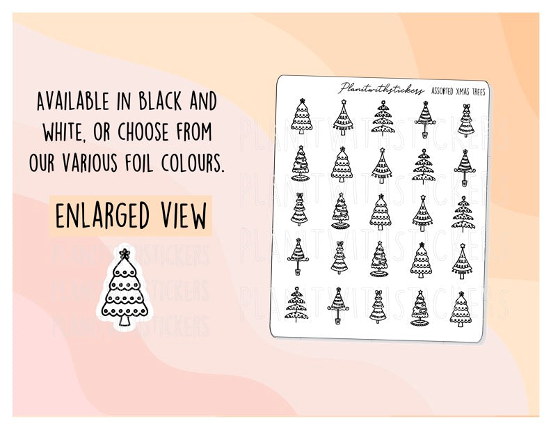 Foiled Christmas Tree Stickers