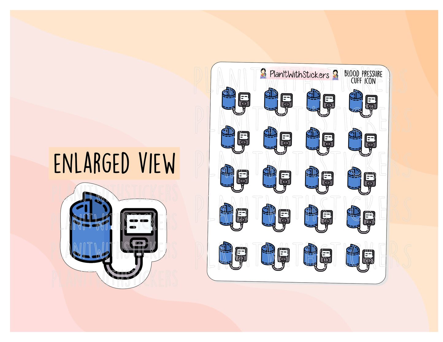 Blood Pressure Cuff Icon Sticker