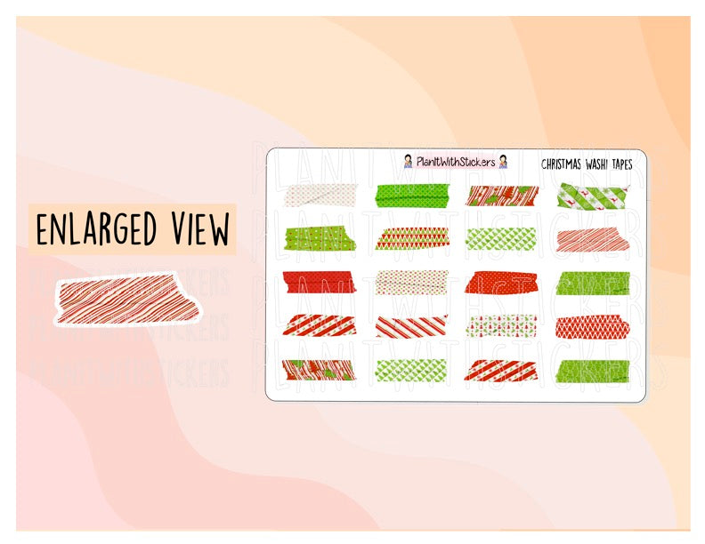 Christmas Holiday Winter Washi Tape Sample Stickers