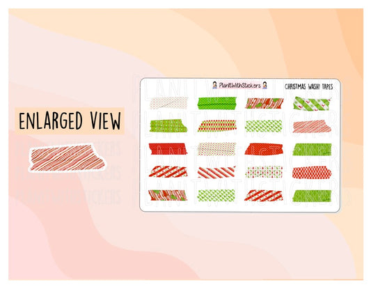 Christmas Holiday Winter Washi Tape Sample Stickers