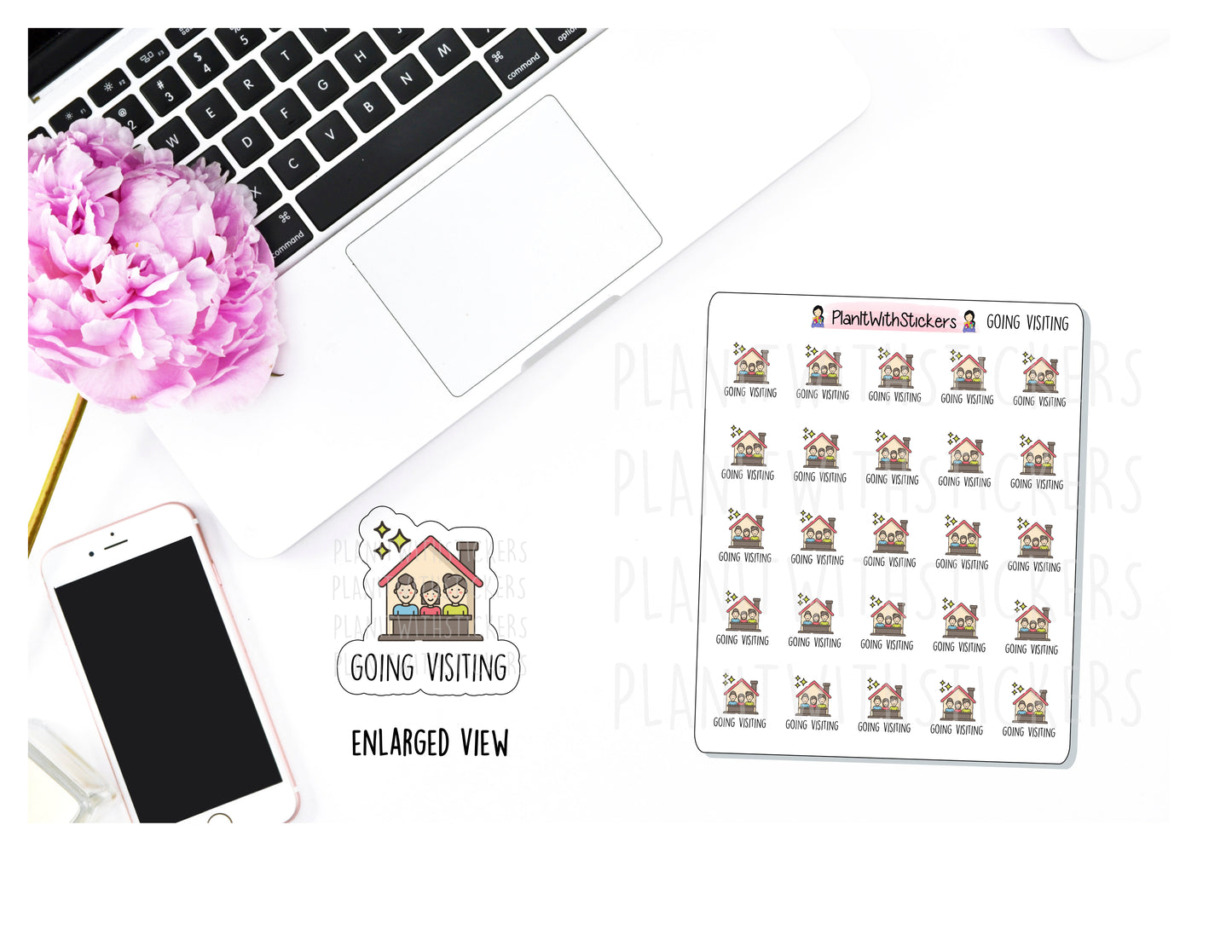 Going Visiting Stickers for Planners