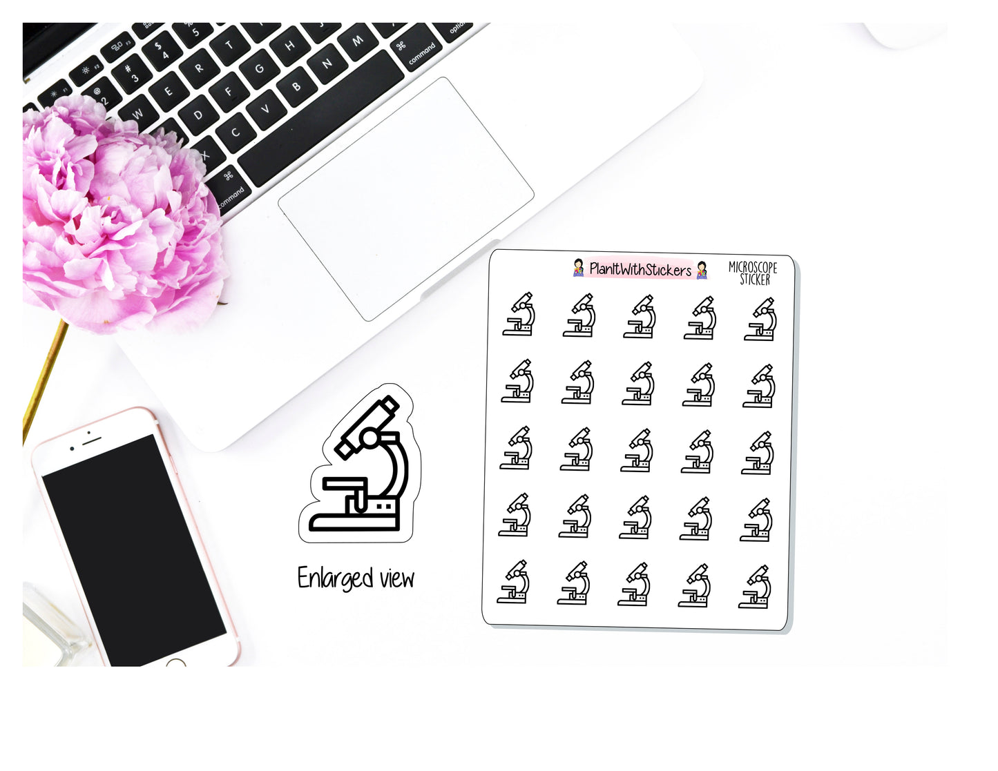 Microscope, Laboratory, School / College Science Class Stickers for and similar planners