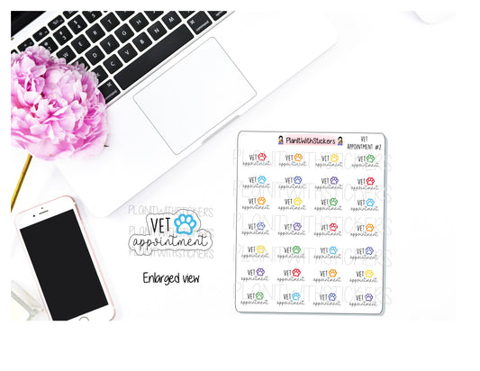 Vet Appointment, Pet Owner, Cat Dog Health Check Appointment Sticker