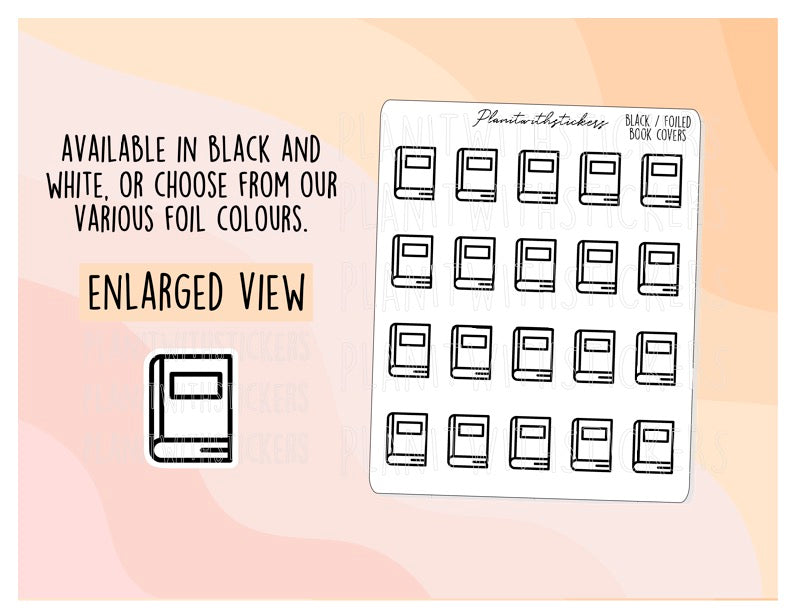 Black Monochrome Book Cover Icons