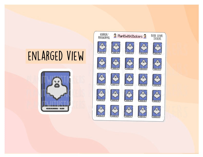 Horror/Paranormal Book Genre Icon Sticker