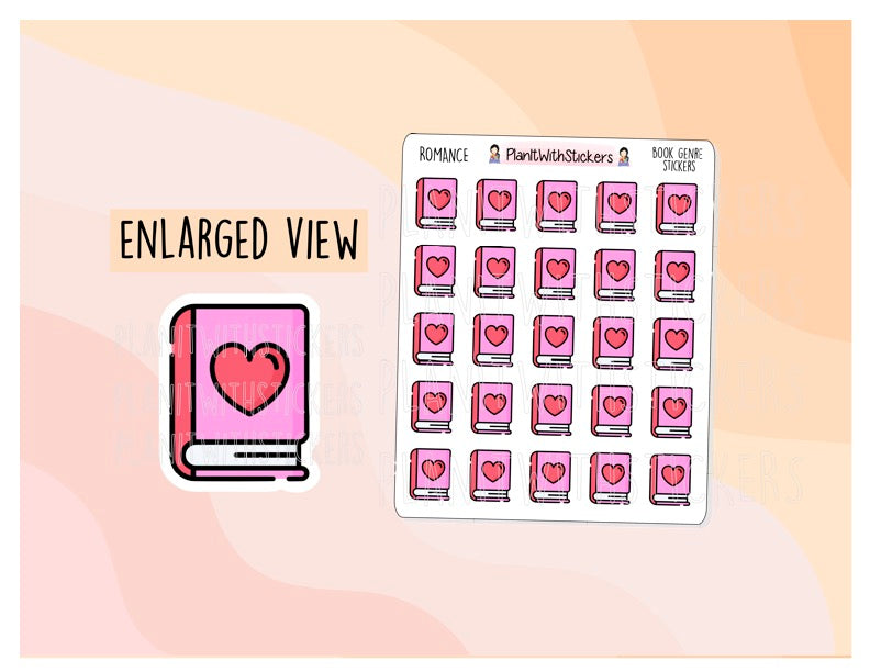 Romance Book Genre Icon Sticker