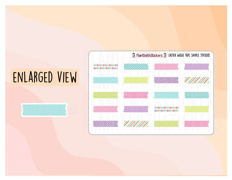 Easter Pastel Colour Holiday Washi Tape Sample Stickers