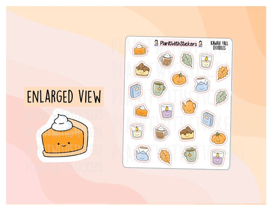 Kawaii Fall Character Doodle Decorative Stickers