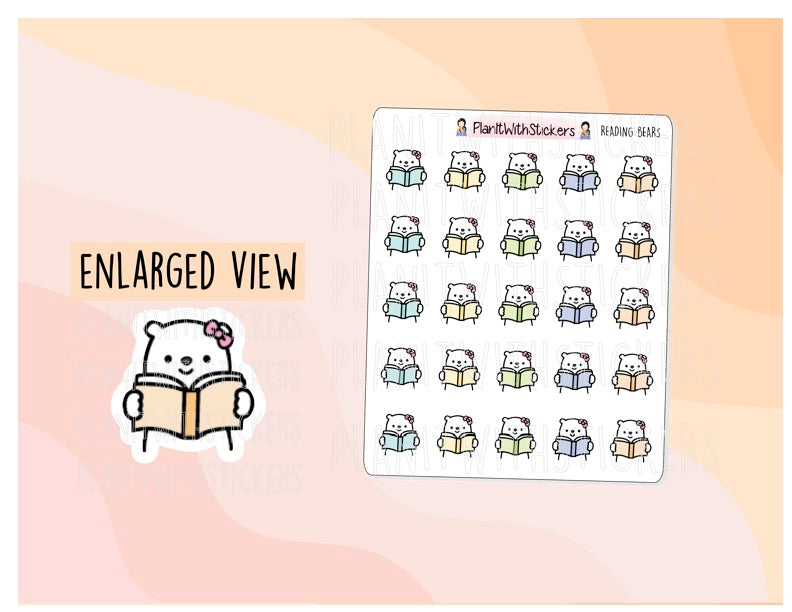 Reading Bear Stickers