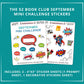 The 52 Book Club Mini Challenge Sticker Set - September 2025