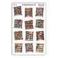 Vintage Large Bookshelves Deco Sticker Sheet